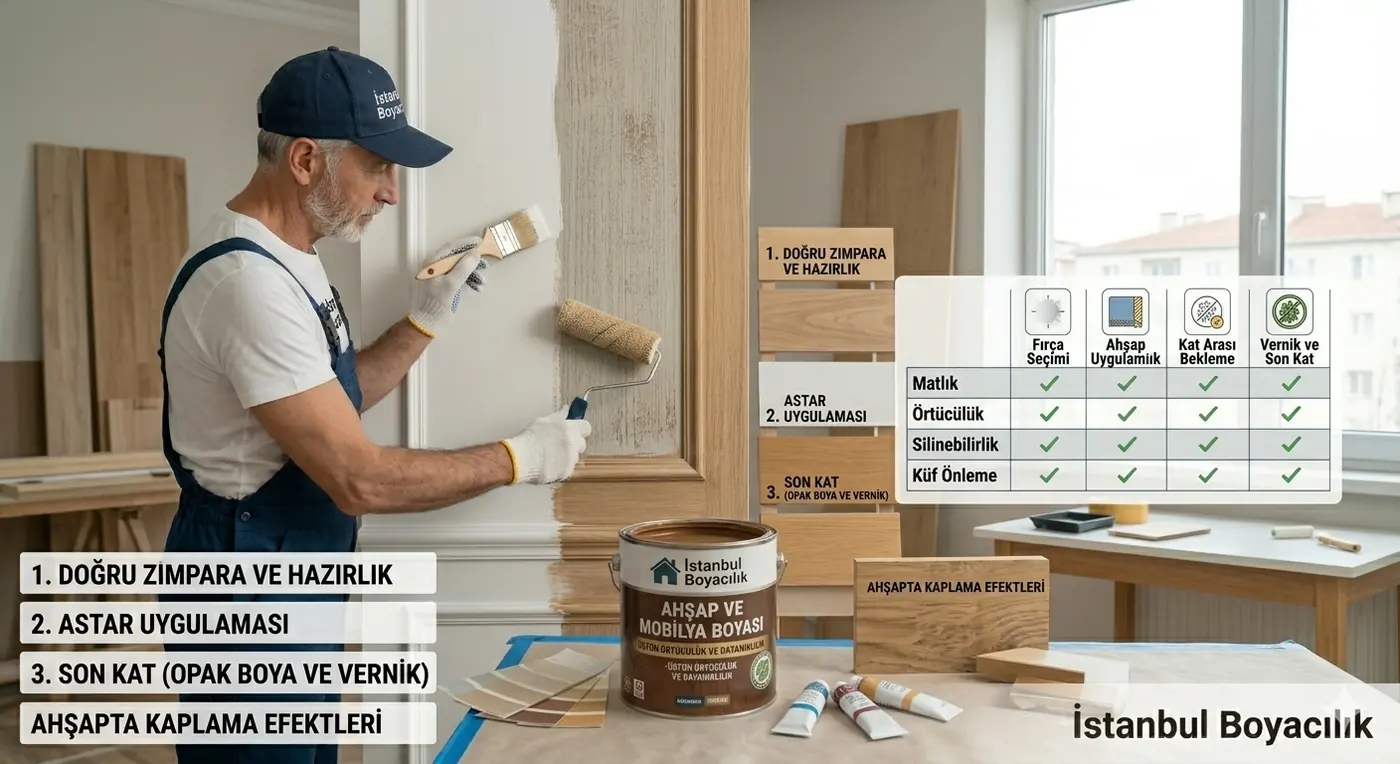Ahşap boyama teknikleri ile kapı pencere ve mobilya yenileme