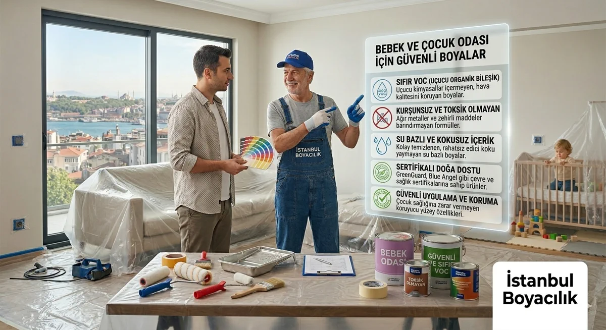 Bebek ve çocuk odası için güvenli, düşük VOC boya seçimi