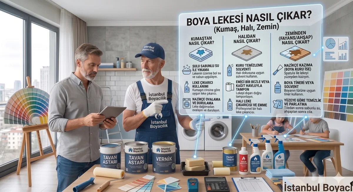 Kumaş halı ve zeminden boya lekesi çıkarma yöntemleri