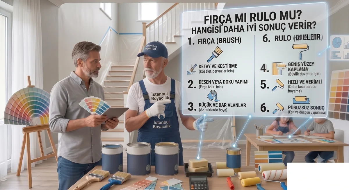 Boya uygulamasında fırça ve rulo karşılaştırması