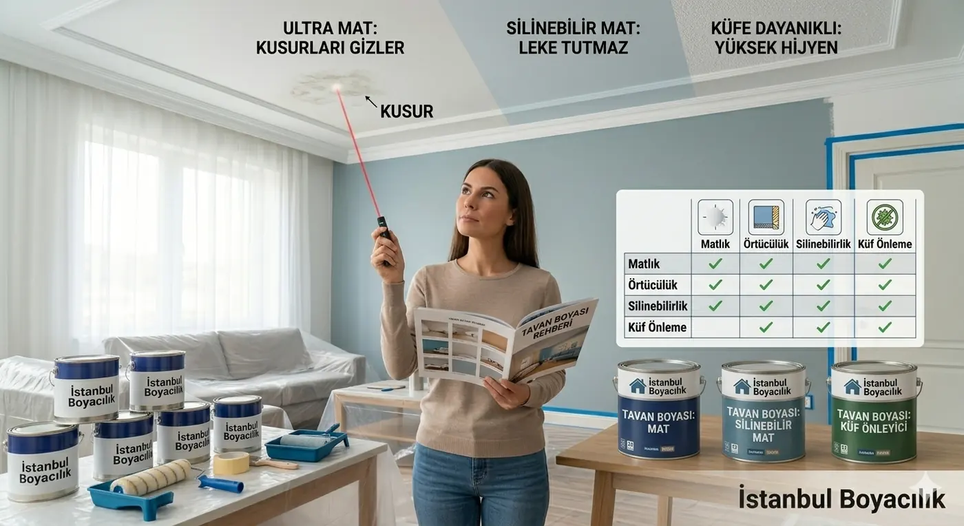 Tavan boyası için en iyi seçenekler ve damlama yapmayan teknikler